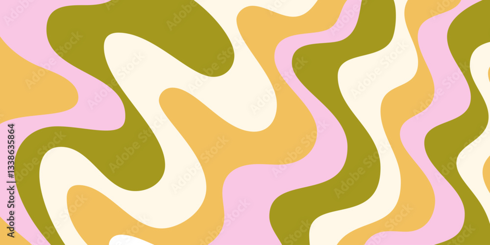 Poster abstract geometric wavy background. cool funky art vector design. groovy trippy hippy pattern. psych