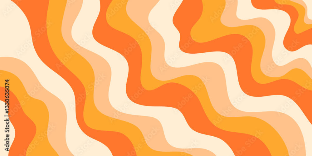 Poster abstract geometric wavy background. cool funky art vector design. groovy trippy hippy pattern. psych