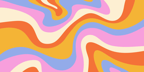 Abstract Geometric Wavy Background. Cool Funky Art Vector Design. Groovy Trippy Hippy Pattern. Psychedelic Y2k Texture. Retro Fun Bg.
