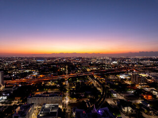 Beautiful sunset over Miami Florida