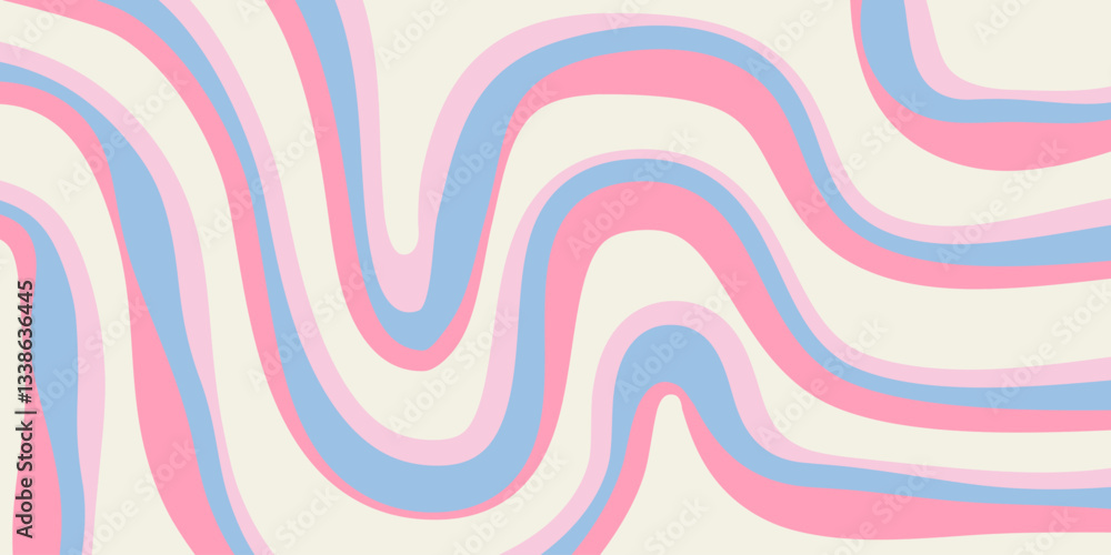 Fototapete rainbow wavy abstract backgound. cool colorful playful texture. groovy psychedelic stripes. y2k funn