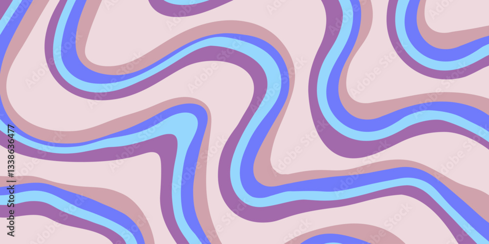 Poster Rainbow Wavy Abstract Backgound. Cool Colorful Playful Texture. Groovy Psychedelic Stripes. Y2k Funny Vector Texture. Pop Art Retro Bg.