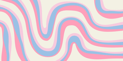 Rainbow Wavy Abstract Backgound. Cool Colorful Playful Texture. Groovy Psychedelic Stripes. Y2k Funny Vector Texture. Pop Art Retro Bg.