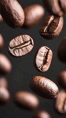 Fototapeta premium coffee beans on black background