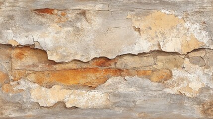 Obraz premium Weathered Wall Texture Showing Aged Brick and Plaster