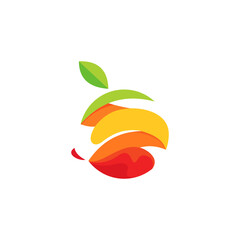 Abstract Fruit Logo Design with Gradient Colors