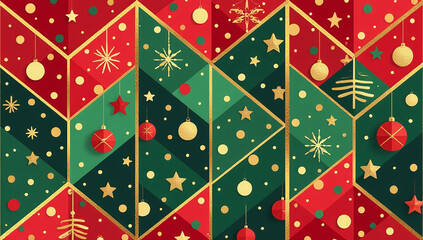 geometric christmas design perfect wrapping paper backgrounds featuring red green gold colors trendy modern festive