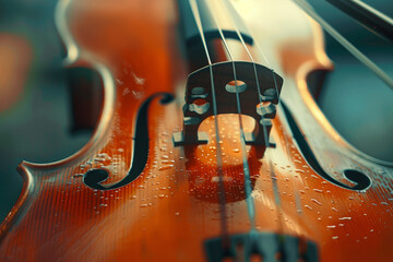 A musician playing an musical intrusment created with geneative ai