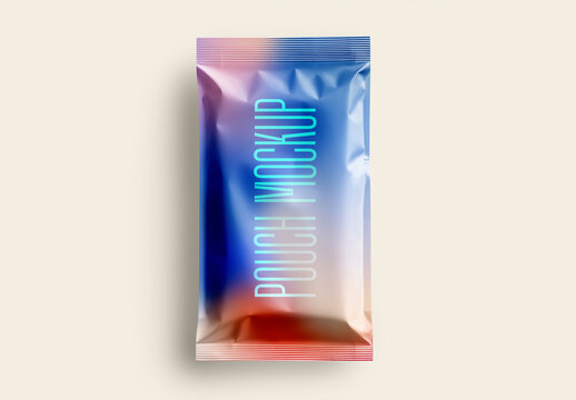 Glossy Pouch Mockup &ndash; Colorful Sealed Bag Template for Snacks, Candy, or Supplements