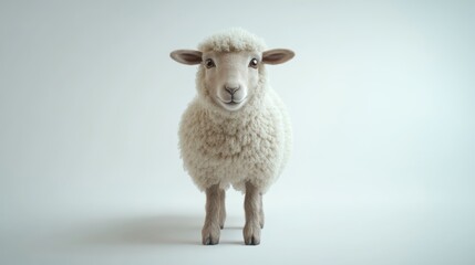 Fototapeta premium Sheep portrait against plain background. Possible use Stock photo