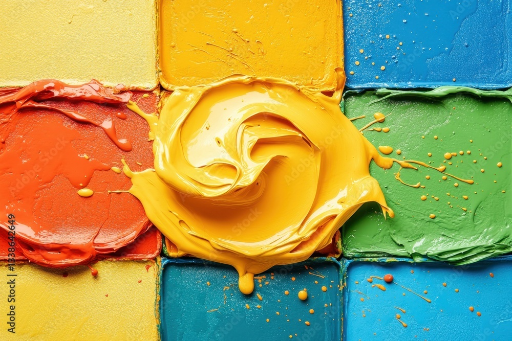 Poster vibrant palette of artistic expression an abstract composition of bold colors and textured paint str