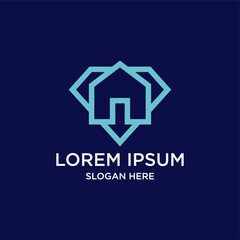 Abstract Geometric House Logo Design