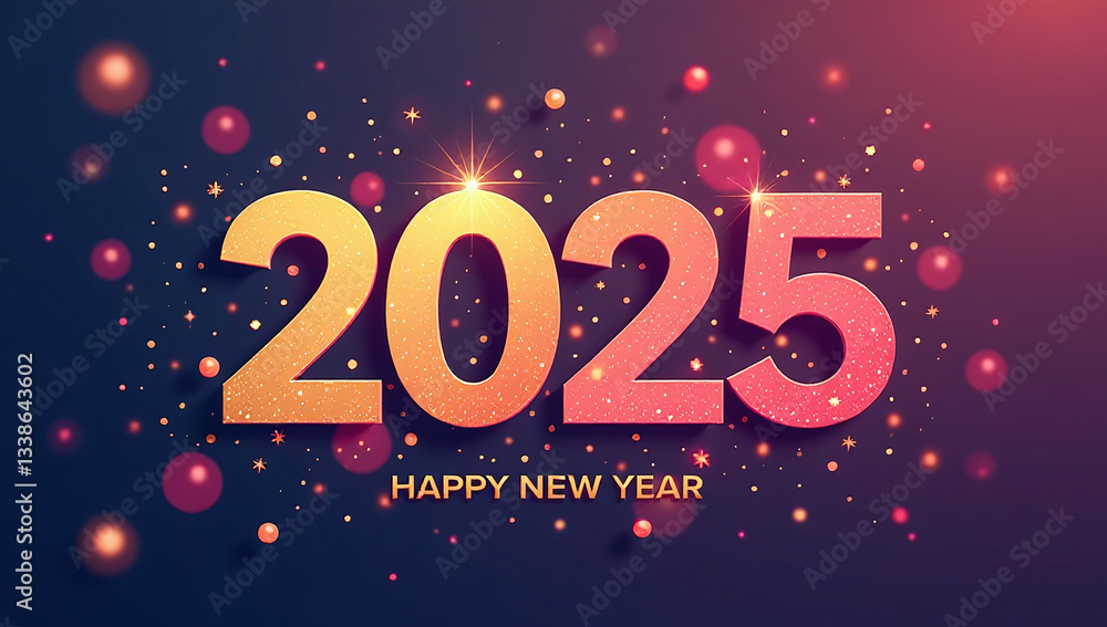 Poster happy new year card design elements include modern aesthetic gradient backgrounds vector