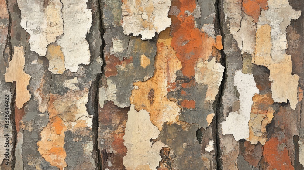 Poster abstract tree bark texture showing diverse colors and cracks