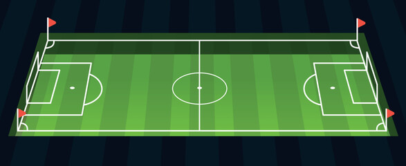 Football pitch with green grass and stadium markings