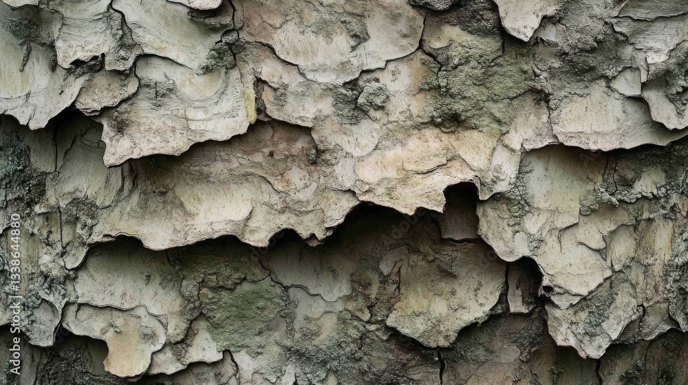 Poster close up view of textured tree bark showing layers and cracks