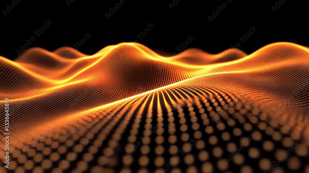 Poster dynamic abstract orange waves mesmerizing textures and patterns flowing in digital background design