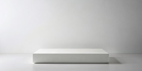 Fototapeta premium White Plaster Podium, Clean Background, Product Display, Minimalist Photography, Food Photography Prop