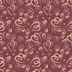 Naklejka premium Abstract seamless pattern with different hearts. A universal print for design.