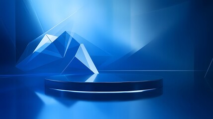 Fototapeta premium Abstract Blue Geometric Shapes Platform Background