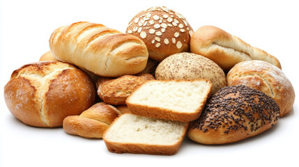 Naklejka premium Assorted baked goods displayed creatively on a clean surface