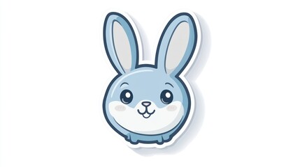 Obraz premium Cute Cartoon Rabbit Face Illustration