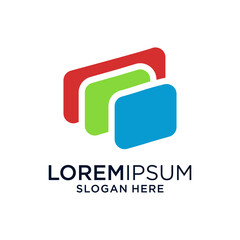 Abstract Geometric Logo Design with Red Green and Blue Shapes