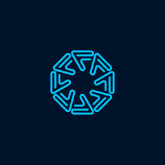 Abstract Geometric Octagon Pattern in Blue