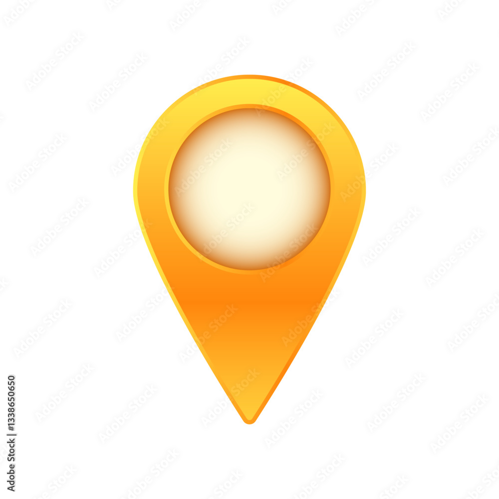 Poster a yellow location pin icon with a simple design, often used in maps and navigation apps.