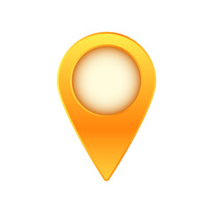 A yellow location pin icon with a simple design, often used in maps and navigation apps.