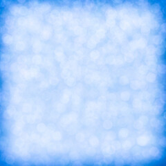 Christmas holiday square backdrop: light blue bokeh background with darker border