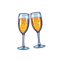 two glasses of champagne 