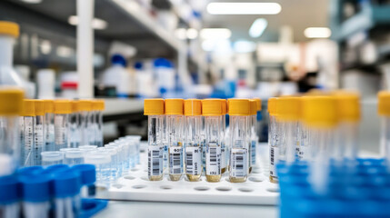 Advanced laboratory setup showcasing sample processing and scientific research techniques in an organized workspace