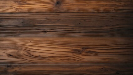 Fototapeta premium Rich brown wooden texture background with varying shades and smooth lines, capturing natural beauty of aged timber in a horizontal layout