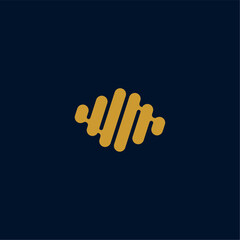 Abstract Golden Logo Design On Dark Background