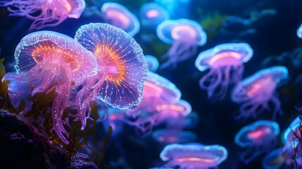 Obraz premium Bioluminescent Wonders of the Deep