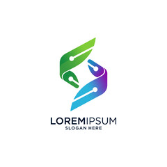 Abstract Gradient Letter S Logo Design