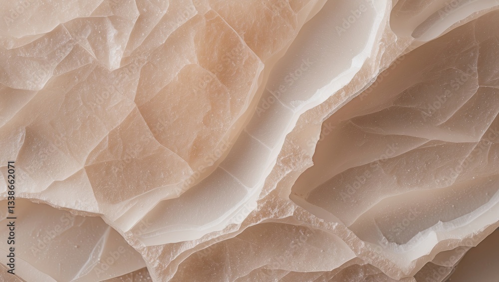 Poster soft beige quartz texture with subtle veins in warm tones, smooth surface, close-up view capturing i