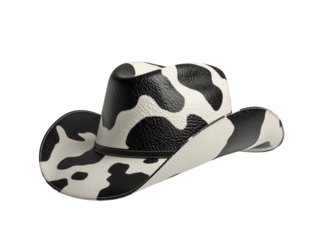 A stylish western headwear item that combines modern flair with rustic charm, perfect for adding a unique touch to your outfit. Isolated, transparent background, png.