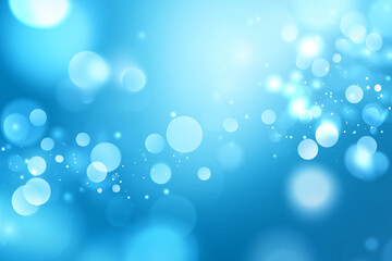 Obraz premium Blue abstract background with bokeh light effects and sparkling particles