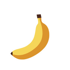 A single ripe banana with a realistic yellow gradient, symbolizing freshness and healthy living. Suitable for food illustrations, nutrition content, and organic product designs