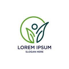 Abstract Green And Dark Green Leaf Logo Design