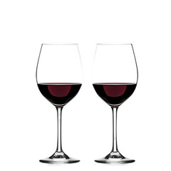 Glass of black wine isolated on transparent background
