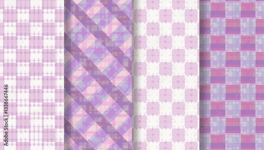 Aufkleber seamless patterns feature checkered background lilac color fun quirky retro vibe surface design purp