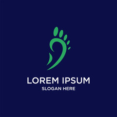 Abstract Green Footprint Logo Design