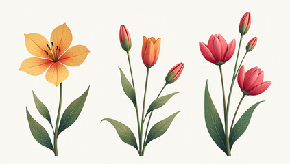 spring floral designs vector format various print