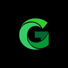 Obraz premium Abstract Green Gradient Letter G Logo