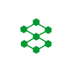 Abstract Green Hexagon Network Graphic