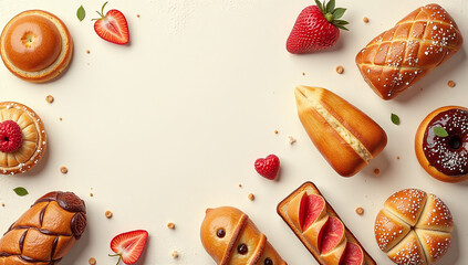 textured poster features baked goods vector templates bakery advertising