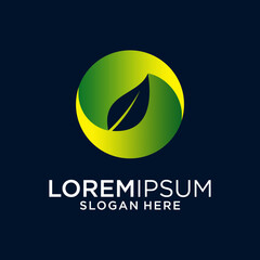 Abstract Green Leaf Logo Design